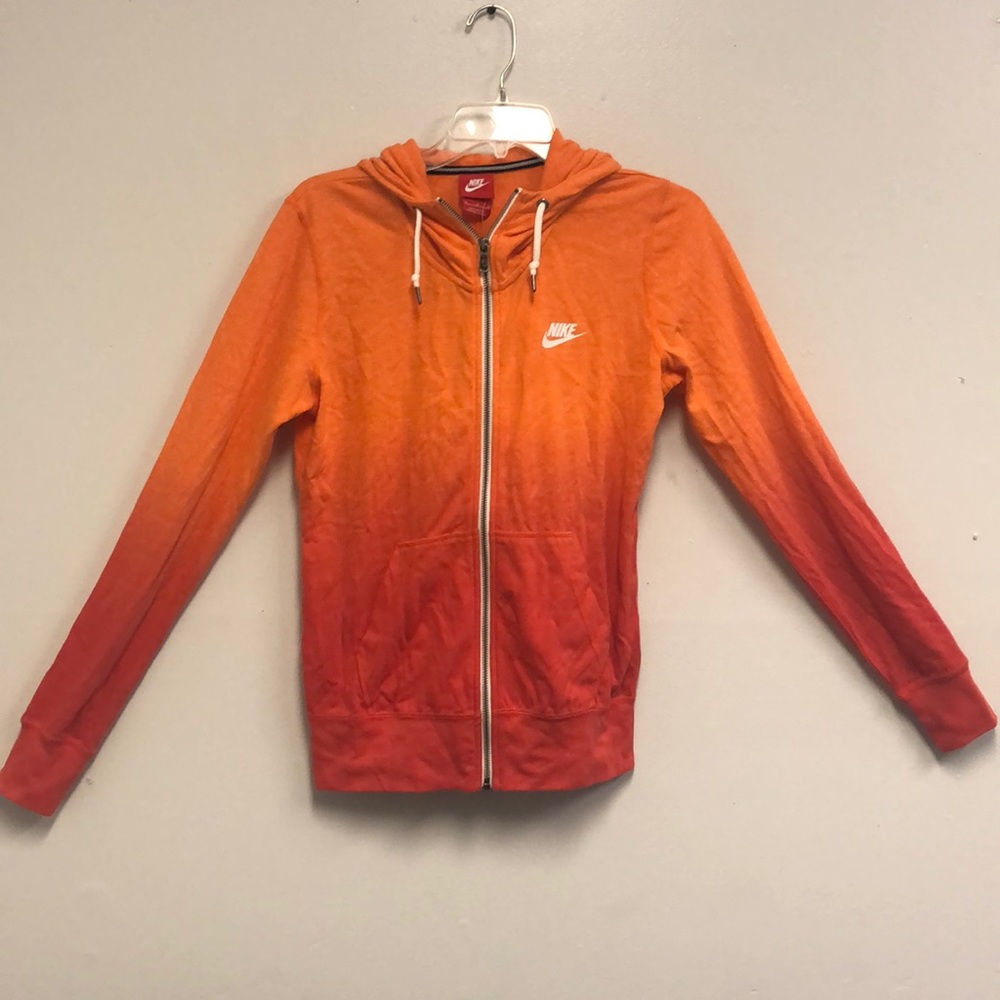 NIKE! NEW! Light👉dark orange women’s Nike zip up